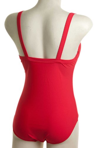 Plain Moulded Cup Swimsuit - Red - SIZE 14