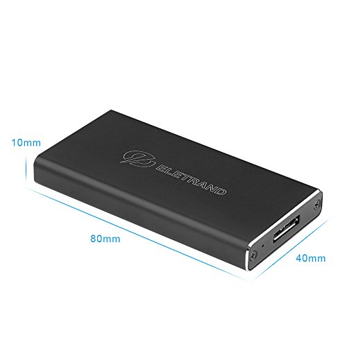 [Unterstützt UASP]Eletrand USB3.0 NGFF M.2 Aluminium SSD Externes Gehäuse Adapter Case mit USB 3.0 Datenkabel, Hochgeschwindigkeits 5 Gb/s (schwarz) - 5