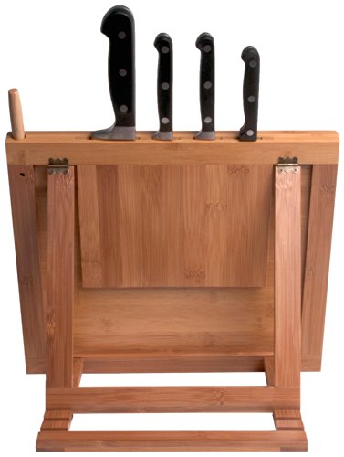 CTA Digital Bambus Tablet-Ständer Halterung für iPad Air und iPad 2/3/4 Verstellbar mit Integriertem Messerblock und Eingabestift Stylus – Natur - 6