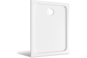 Jaxguom Duschkar 100 x 70 x 4 cm av akryl, vit, platt och lätt att rengöra