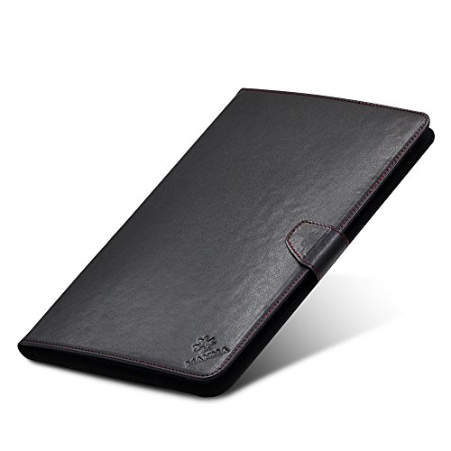 MANNA UltraSlim Universal-Schutztasche für Tablets von 8 bis 10 Zoll | Hochwertiges Kunstleder, schwarz, mit farblich abgesetzter Naht | Einfach aufstellbar dank EasyStand | Innovativer CleverStrap | Praktischer Klettverschluss | Innenpolsterung aus schwarzem Mikrovlies - 5