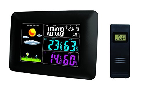 Funk Farb Wetterstation Froggit WS60, Wettervorhersage, Funkuhr, Temperatur, Luftfeucht