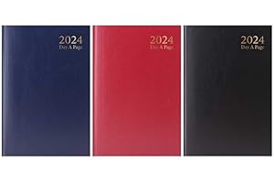 VIVAAS 2024 Diary A4 A5 A6 Week to View And Day A Page Diary With Half Saturday And Sunday Page Diaries Organiser For Student Teacher Home Office Business (A5 Day A Page, Red)