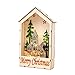 Produktbild VINCEN Weihnachtsornamente, Hausdekoration + LED-Beleuchtung + Hirschkarton-Beleuchtung Holzhaus, Wohnzimmer, Fensterdekorationen, High-End