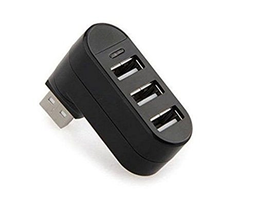 Hipipooo 90°/180° Drehender Mini 3 Port USB 2.0 Hub Externer Splitter Expand Adapter Für PS3, Xbox, Wii, PC, MAC, Laptop, NoteBook, Mac Buch, NetBook, Tablet, Tab, unterstützt Windows Vista / 7 / Mac(Schwarz) - 5
