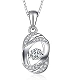 J.Vénus Damen Schmuck, Kette Damen Silber Halskette 925 Sterling Silber Zirkonia