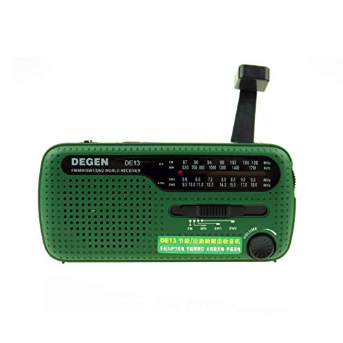 Degen DE-13 FM AM SW Crank Dynamo Solar Power Emergency Radio A0798A World Receiver Portable Radio