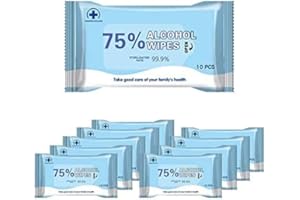 FORRADER 10 Pack Portable Alcohol Wet Wipes, Soft Disinfection Wipes for All-Purpose Cleaning Wipes (100 PCS)