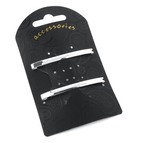2 Silver Metal Slim Hair Clips AJ27510 by I Heart Fashion Accessories