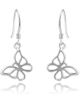 Modische Schmetterling Ohrhänger Ohrringe Echt Silber 925 Für Frauen Damen Kinder Mädchen Glänzend Glitzer Strass...