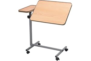 HOMECRAFT Performance Health Dual Action Bed and Chair Portable Table. Wheeled Height Adjustable Table with Tiltable Surface Mobility Aid