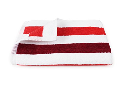 Traumhaft weiche Bio-Handtuchserie – erhältlich in 19 modischen Unifarben in 7 verschiedenen Größen, sowie 7 Streifen-Variationen, 1 Duschtuch 70 x 140 cm, rot-Blockstreifen - 8