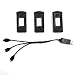 Produktbild Huihuiya 3 stücke 3,7 V 900 mAh Batterie mit 3-in-1 USB Kabel Wiederaufladbare Batterie RC Drone Teile für SG700 / 107S / S169 Folding Aircraft-schwarz