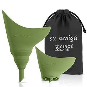 CIRCE CARE SuAmiga Female Urination Device, Collapsible with Carry Bag;Reusable,Compact,Discreet Silicone Pee Funnel for Women to Pee Standing Up;Lightweight Portable Urinal for Outdoor Activities