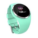 Tonsee Mode Fitness Armband Uhr Mit Pulsmesser GPS Band Unisex Trackers Wasserdicht Farbbildschirm Echtzeit Aktivitätstracker Herzfrequenz Blutdruck Schlafüberwachung Laufsport Smartwatch (Grün)