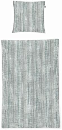 Irisette Jersey Bed Linen Grid 8484 20, 100% Cotton, minera, 135x200 / 80x80