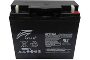 RITAR 12V 20Ah Sealed AGM Lead Acid Battery (Same Size as 17,18,and 19ah)
