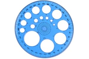 AISOWAY 360 Degrés Ronde Règle Circulaire en Plastique Modèle Règle 1pc Aléatoire