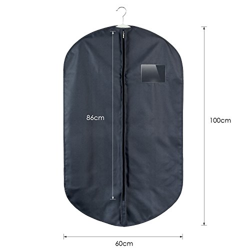HOMFA 4 x Kleidersack atmungsaktive kleiderhülle Anzugtasche Anzugsack Kleiderschutzhülle mit Sichtfenster und Tragegriff aus Wasserabweisend Material für Anzug, Brautkleid – 100 x 60 cm - 2
