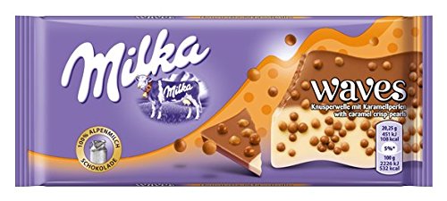 Preisvergleich Produktbild Milka Waves Knusperwelle mit Karamellperlen 5 x 81g