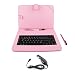 Produktbild Rosa Deutsche Tablet-Tastatur, Premium-Schutzhülle und KFZ-Ladegerät für Smartphones - kompatibel mit TrekStor PrimeTab P10 WiFi, SurfTab breeze 10.1 quad plus 3G, SurfTab xiron 10.1 Pure und SurfTab duo W1 Volks-Tablet