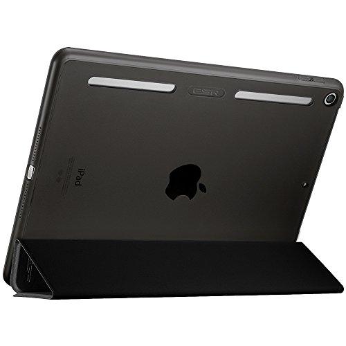 Neue iPad 9.7 2017 Hülle, ESR® Smart Case Auto Schlaf/Aufwachenen Funktion Cover Ledertasche mit Translucent Rücken Abdeckung (Silikon Rahmen + Hart PC Zurück) mit Kühlloch Schutzhülle für Neue iPad 9.7 Zoll 2017 (Schwarz) - 2
