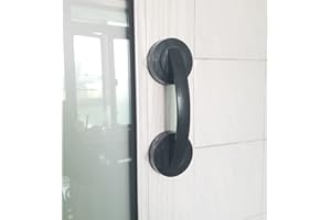 WANLIAN- forte ventouse verre miroir poignée, de porte réfrigérateur tiroir salle de bain ventouse, baignoire douche poignée cuisine tiroir armoire poignée ventouse (noir grand)