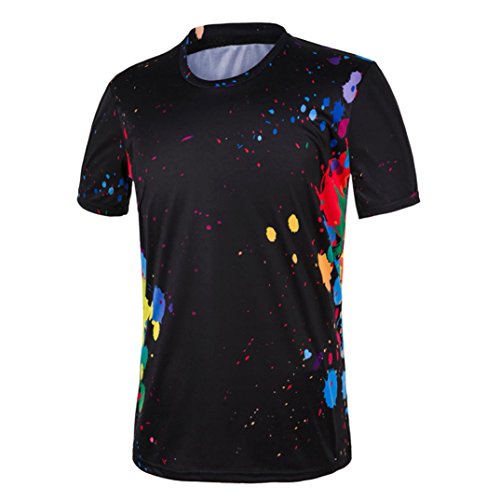 Herren T-Shirt!Sannysis Männer Mode T-Shirts Herren Kurzarm Tops (XXXL, Schwarz2)