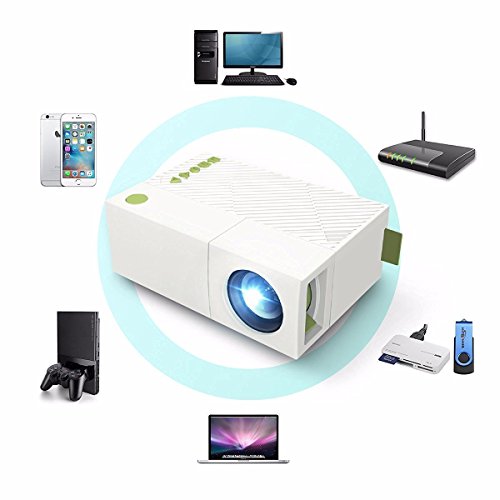 Video Beamer, HuiHeng Portable LCD Projektor YG310 Heimkino Media Player Beamer Unterstützung PC Laptop Smartphone Xbox mit USB / SD / AV / HDMI Eingang Eingebaute Lithium Batterie - 2