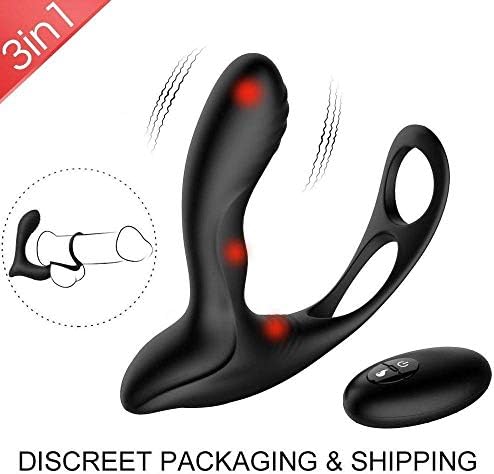 Vibrating Prostate Massager Anal Vibrator with Penis Ring Ball Ring Anal Sex Toys for Triple Stimulation Heating P Spot Vibrator Remote Controlled Adult Sex Toys For Men Masturbation and Women Couple