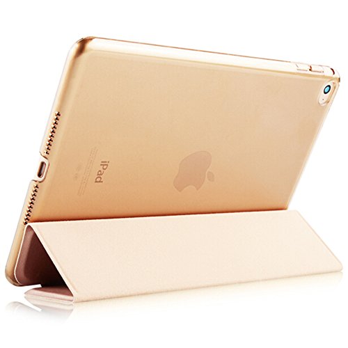 iPad Mini 4 Hülle Auto aufwachen / Schlaf Funktion Ledertasche Leichtgewicht Anti-Kratzer Schutzhülle mit durchschaubar Rückseite Abdeckung für iPad mini 4 (Rose Gold) - 2