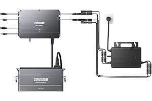 ZENDURE SUPERCHARGED Station électrique pour Balcon Zendure SolarFlow, avec Micro onduleur Solaire Hoymiles HM-800, 920Wh LiFePO4, Sortie 1200W, Entrée Solaire 800W, Installation Facile, IP65 Étanche, 0 DB, AIoT App