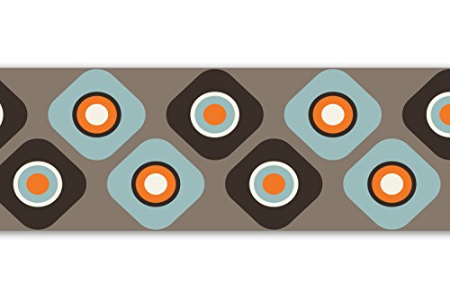 Selbstklebende Bordüre "Cappucchino Cupcake", 4-teilig 560x15cm, Tapetenbordüre, Wandbordüre, Borte, Wanddeko,braun, blau