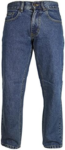 Mens Comfortable RV Basic Light Bleach Wash Jeans Plain Sizes 30-48 Leg Short Regular Long Stone Wash Indigo
