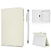 Produktbild iPad Air Hülle, iPad Air2 Hülle, iPad 9.7 Zoll 2017 Hülle, iPad 9.7 Zoll 2018 Hülle, Niocase Leder Brieftasche Flip Handyhülle Ultra-Slim Leichter Smart Case mit kapazitiver Pen, Weiß