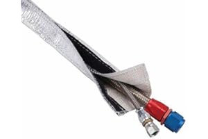 CICIXIXI 1m Alu-Titan Hitzeschutzschlauch ID 15mm Klettverschluss Heat Sleeve Thermoschutz Isolierschlauch Kabelschutz on 550 °C (15MM)