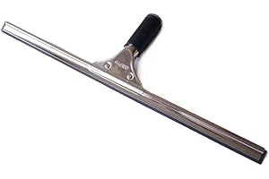 GBPro - Limpiacristales Profesional de Acero Inoxidable (45 cm) con Cuchilla de Goma - Equipo de Limpieza de Ventanas