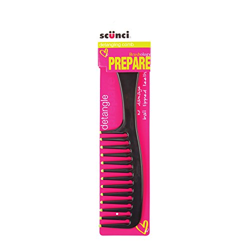 Scunci Girls and Womens Wide Tooth Prepare Comb in Black