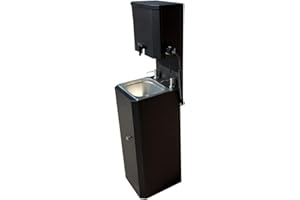 SANITOBI Mobiles Waschbecken NRc. Handwaschbecken Heißes Wasser. Spülbecken. Aufwaschtisch. Ausguss. Für Baustellen. Imfzentren, Gastronomie u.a. Transportierbares Gerät. Frischwassertank 10L. Schwarz