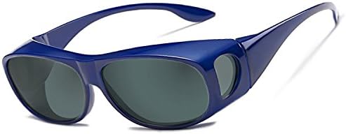 Wear Over sunglasses for men women Polarized lens,fit over Prescription Glasses UV400 (blue)