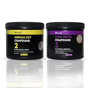 Wavex Rubbing Compound for Medium Cut with Polish with Final Finish Super High Gloss| car Compound (Set of 2)