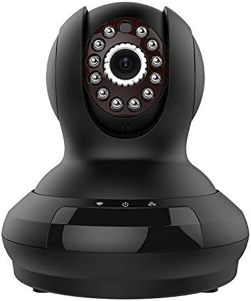 YESTECH FI368 Wireless/Wired WiFi Security Cam Surveillance camera,Video Baby/Pet Monitor with Two-Way Audio,Pan Tilt,P2P WPS IR-Cut Nanny Camera,Night Vision and Motion Detection,1 Year Warranty (Black)