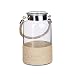 Produktbild Relaxdays Windlicht mit Kordel LUMI, 5 Liter, groß, Echt-Glas, mit Seilgriff aus Jute, Teelichthalter mit Metallrand, Glaslaterne, natur