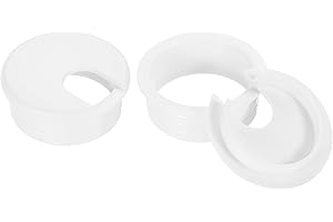 QUARKZMAN Cache-Trou de Câble Passe Cable Bureau, 2 Pièces 45mm/1-3/4 Pouces Cache-Trou de Câble en Abs pour Bureau, Organiseur de Câbles pour Ordinateur de Bureau, Blanc