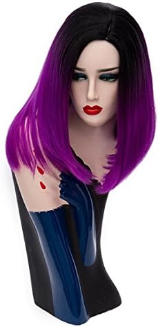 SHKH Women's Dark Roots Ombre Color Wig Classy Medium length Bob with Central Parting Full Wigs for Cosplay Halloween Christmas Parties Daily Wig , 04