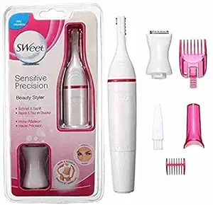 5-in-1 Sweet Sensitive Ladies Touch Trimmer Eyebrow, Face, Underarms and Bikini Hair Remover for Women | Touch Beauty Styler Electric Clipper for Girl