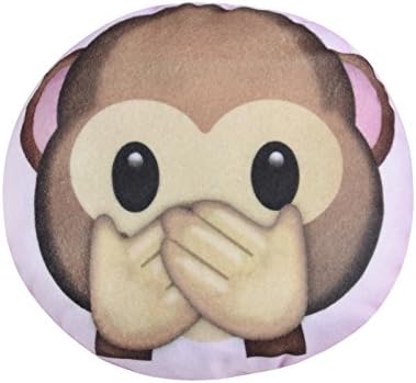 14cm Mini Round Surprise Monkey Emoji Emoticon Cushion Kids Soft Toy Novelty