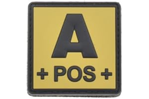 LA PATCHERIA Patch Gruppo Sanguigno A Positivo (A+) 5X5cm - Toppa Gruppo Sanguigno Velcro® originale Velcro® Brand Tipo A Positivo Tattico Medico Soccorritore (PVC Quadrato Sabbia)