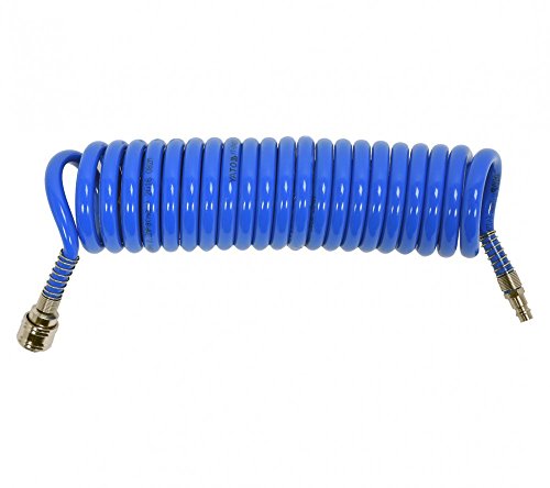 5m Druckluft Spiralschlauch Polyurethan PU mit Schnellkupplung innen Ø8mm außen Ø12mm - 2