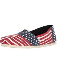 Toms Women's 10009760 Americana Alpargata Flat, Red / Navy, 8.5 M EE. UU.